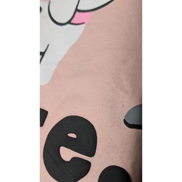 LuLaRoe HANNAH Lightweight Sweatshirt Live Love Woof Dogs Size Large Oversized - Picture 6 of 6